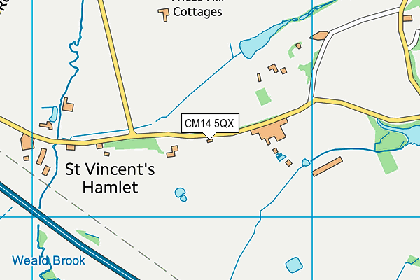 CM14 5QX map - OS VectorMap District (Ordnance Survey)