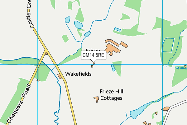 CM14 5RE map - OS VectorMap District (Ordnance Survey)