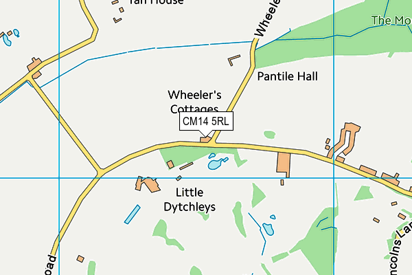 CM14 5RL map - OS VectorMap District (Ordnance Survey)