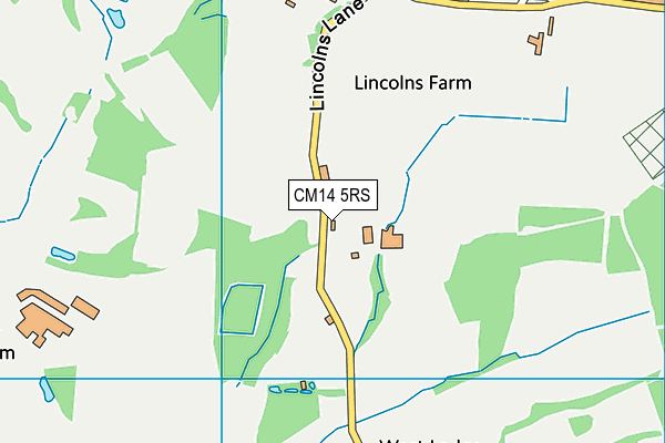 CM14 5RS map - OS VectorMap District (Ordnance Survey)