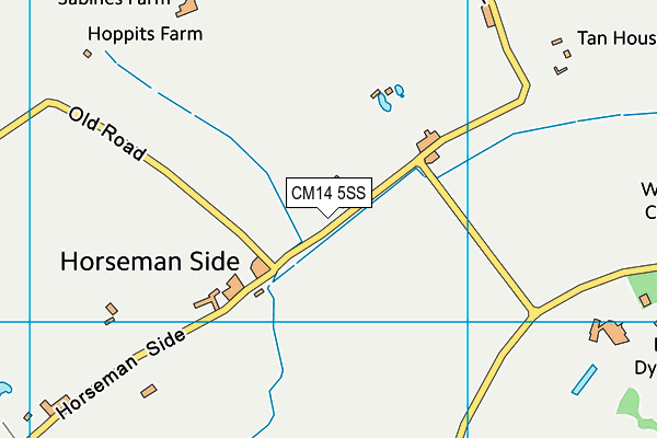 CM14 5SS map - OS VectorMap District (Ordnance Survey)