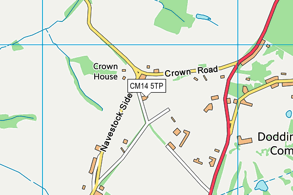 CM14 5TP map - OS VectorMap District (Ordnance Survey)