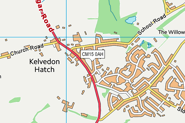CM15 0AH map - OS VectorMap District (Ordnance Survey)