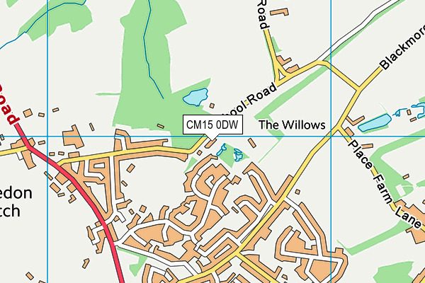 CM15 0DW map - OS VectorMap District (Ordnance Survey)