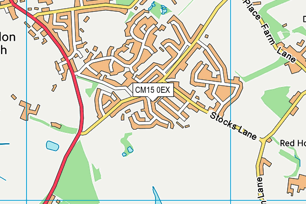 CM15 0EX map - OS VectorMap District (Ordnance Survey)
