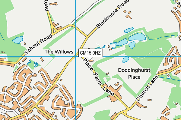 CM15 0HZ map - OS VectorMap District (Ordnance Survey)