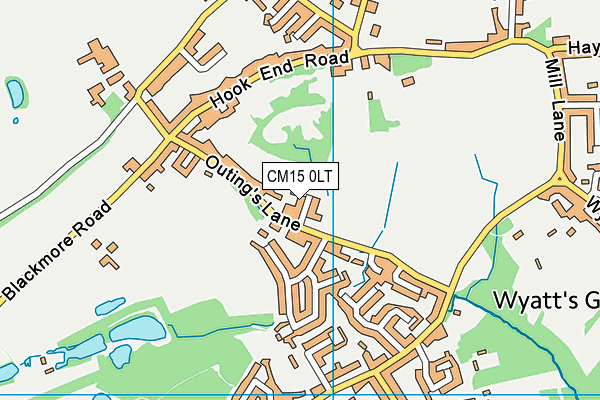 CM15 0LT map - OS VectorMap District (Ordnance Survey)