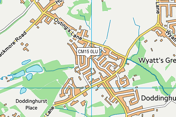 CM15 0LU map - OS VectorMap District (Ordnance Survey)