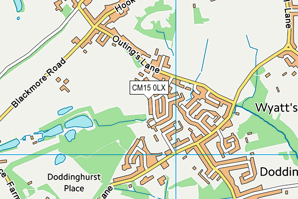 CM15 0LX map - OS VectorMap District (Ordnance Survey)