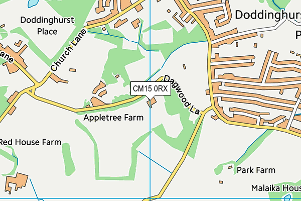 CM15 0RX map - OS VectorMap District (Ordnance Survey)