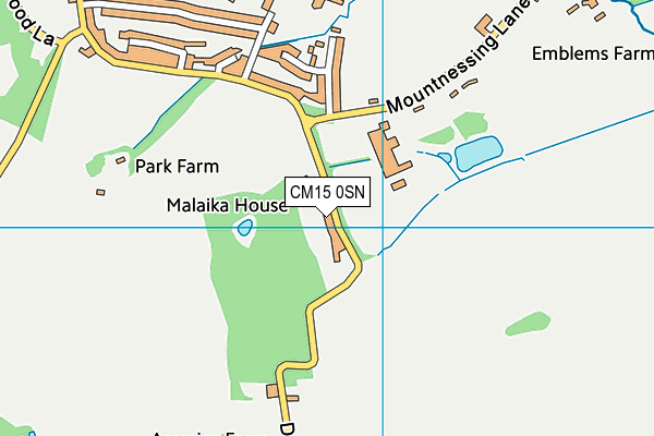 CM15 0SN map - OS VectorMap District (Ordnance Survey)