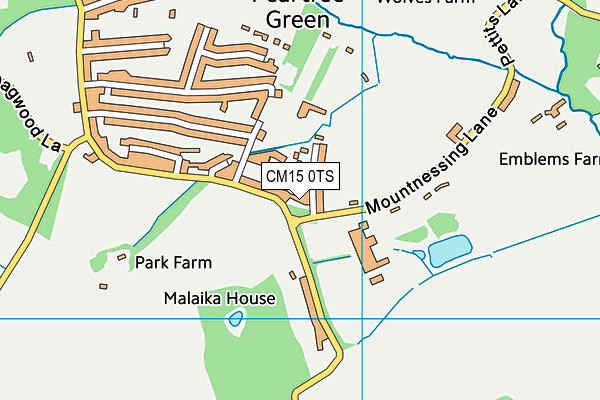 CM15 0TS map - OS VectorMap District (Ordnance Survey)