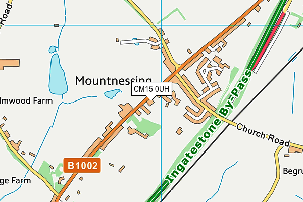 CM15 0UH map - OS VectorMap District (Ordnance Survey)