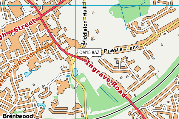 CM15 8AZ map - OS VectorMap District (Ordnance Survey)