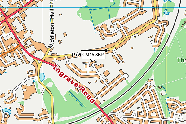 CM15 8BP map - OS VectorMap District (Ordnance Survey)