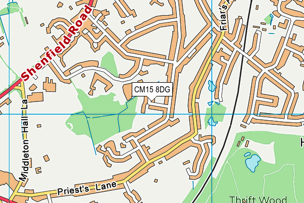 CM15 8DG map - OS VectorMap District (Ordnance Survey)