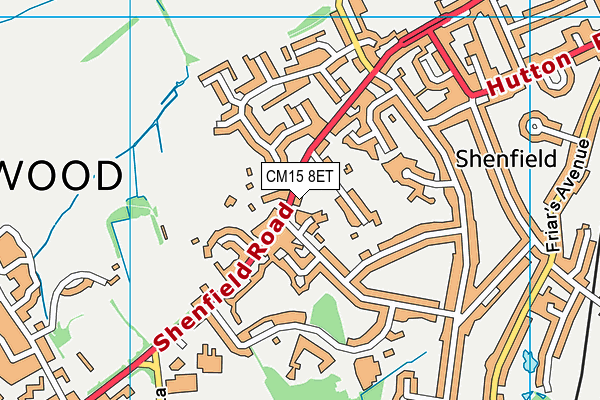 CM15 8ET map - OS VectorMap District (Ordnance Survey)