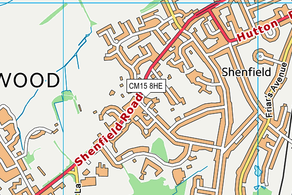CM15 8HE map - OS VectorMap District (Ordnance Survey)