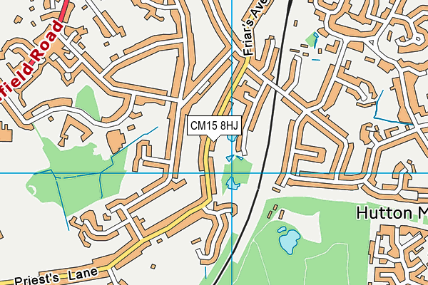 CM15 8HJ map - OS VectorMap District (Ordnance Survey)