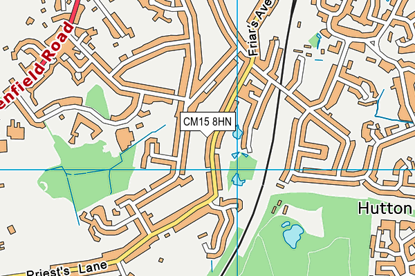 CM15 8HN map - OS VectorMap District (Ordnance Survey)
