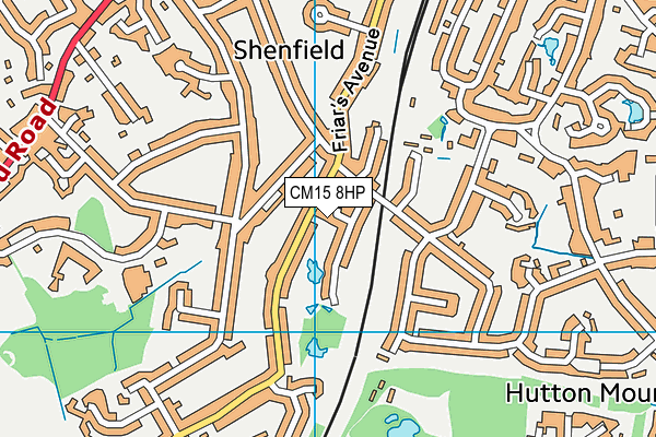 CM15 8HP map - OS VectorMap District (Ordnance Survey)