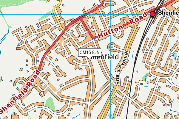 CM15 8JN map - OS VectorMap District (Ordnance Survey)