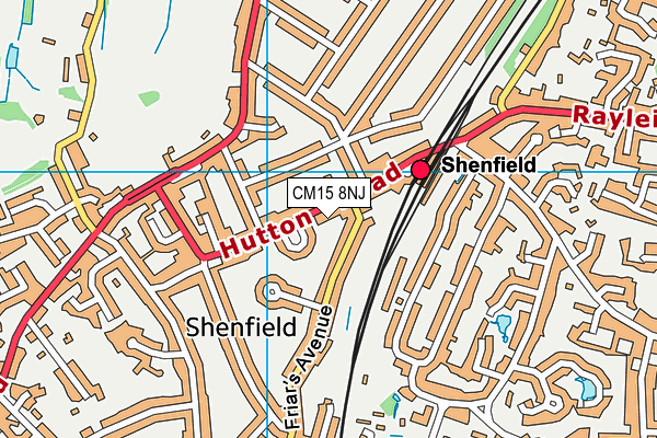 CM15 8NJ map - OS VectorMap District (Ordnance Survey)