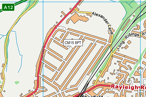 CM15 8PT map - OS VectorMap District (Ordnance Survey)