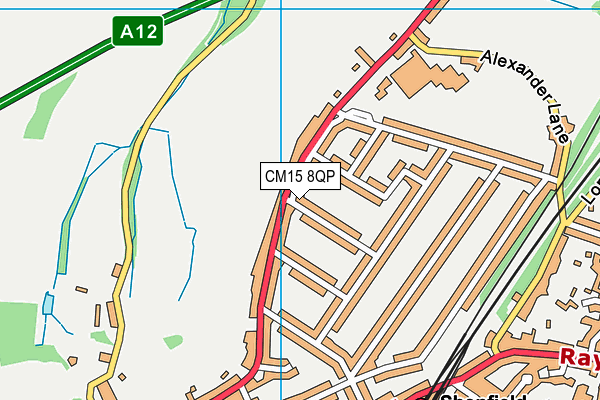 CM15 8QP map - OS VectorMap District (Ordnance Survey)
