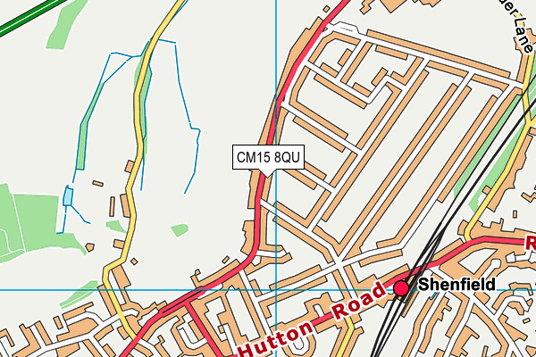 CM15 8QU map - OS VectorMap District (Ordnance Survey)