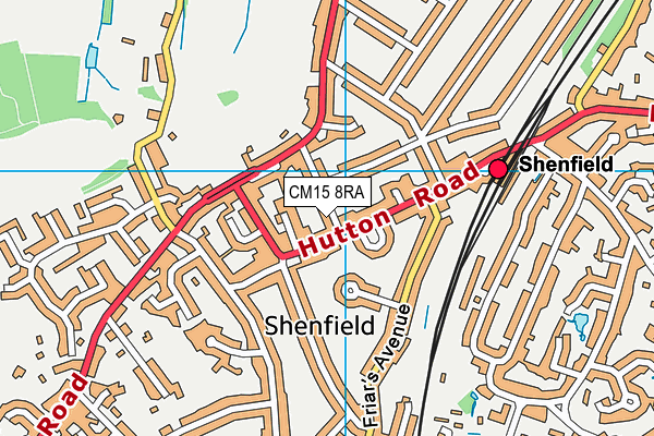 CM15 8RA map - OS VectorMap District (Ordnance Survey)