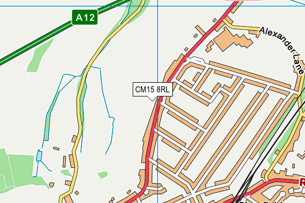 CM15 8RL map - OS VectorMap District (Ordnance Survey)