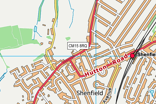 Shenfield Cricket Club map (CM15 8RQ) - OS VectorMap District (Ordnance Survey)