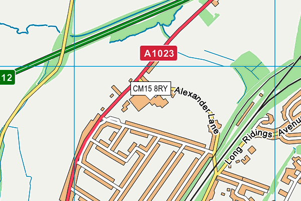 Alexander Lane map (CM15 8RY) - OS VectorMap District (Ordnance Survey)
