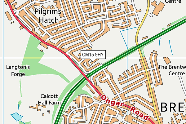 CM15 9HY map - OS VectorMap District (Ordnance Survey)