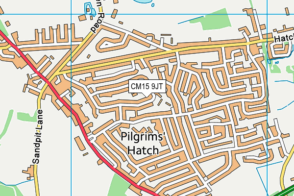 CM15 9JT map - OS VectorMap District (Ordnance Survey)