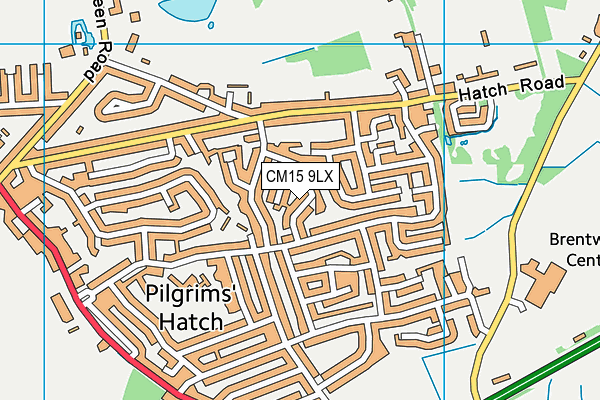 CM15 9LX map - OS VectorMap District (Ordnance Survey)