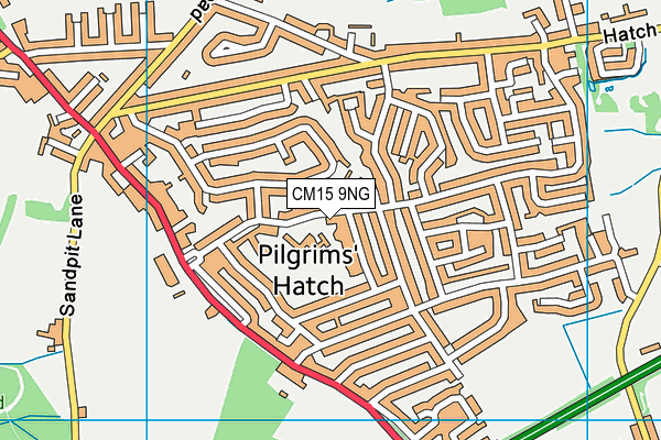 Larchwood Primary School map (CM15 9NG) - OS VectorMap District (Ordnance Survey)