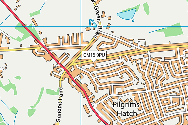 CM15 9PU map - OS VectorMap District (Ordnance Survey)
