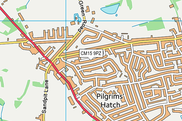 CM15 9PZ map - OS VectorMap District (Ordnance Survey)