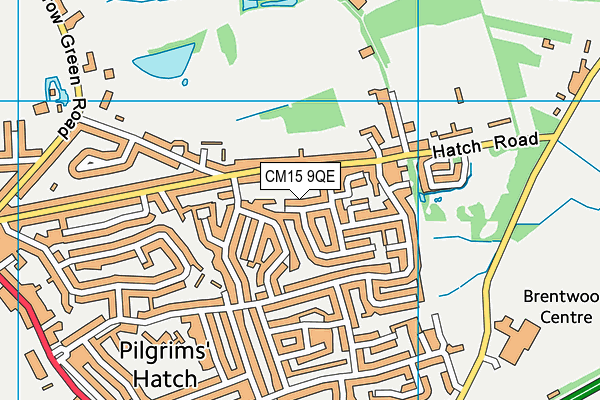CM15 9QE map - OS VectorMap District (Ordnance Survey)