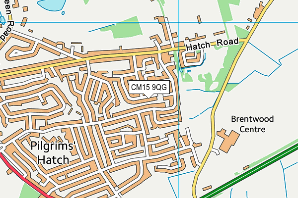 CM15 9QG map - OS VectorMap District (Ordnance Survey)