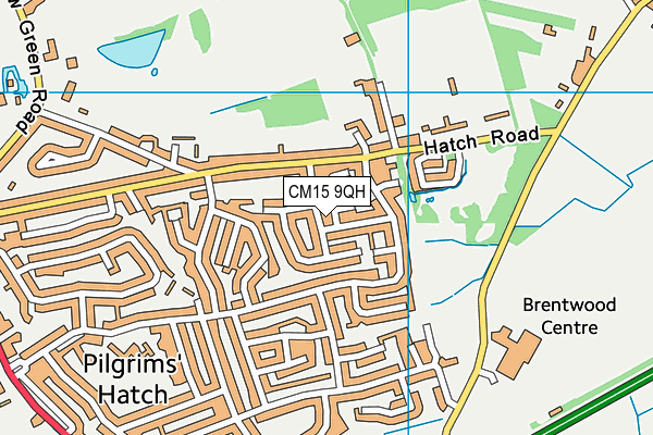 CM15 9QH map - OS VectorMap District (Ordnance Survey)