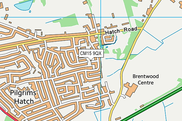 CM15 9QX map - OS VectorMap District (Ordnance Survey)