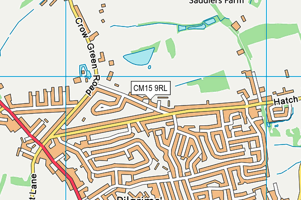 CM15 9RL map - OS VectorMap District (Ordnance Survey)