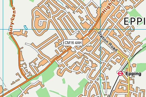 CM16 4AH map - OS VectorMap District (Ordnance Survey)