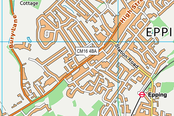 CM16 4BA map - OS VectorMap District (Ordnance Survey)