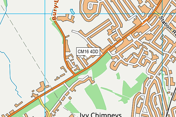 CM16 4DD map - OS VectorMap District (Ordnance Survey)