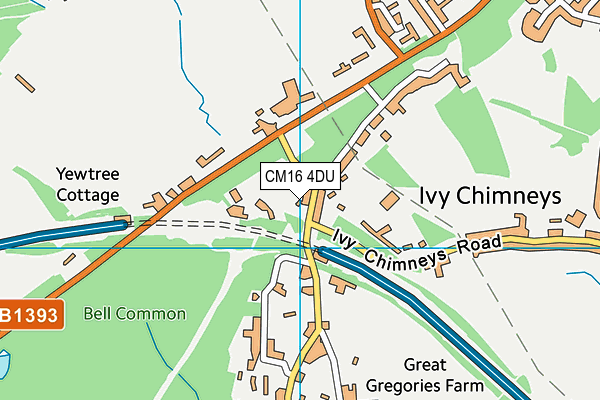CM16 4DU map - OS VectorMap District (Ordnance Survey)