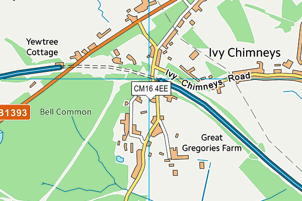 CM16 4EE map - OS VectorMap District (Ordnance Survey)